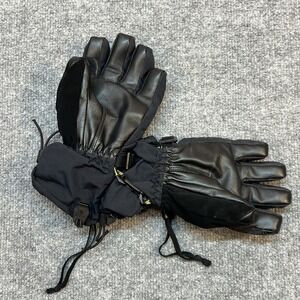 Burton Snow Gloves Mens Large Black Leather Palm Insulated Ski Snowboard Winter